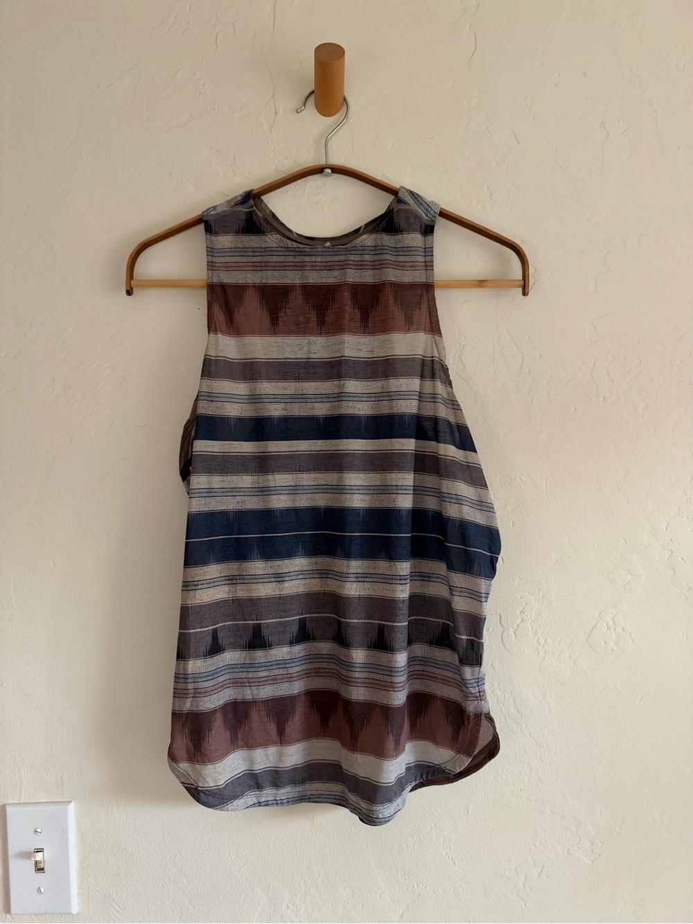 Prana Striped Tank Top in Brown, Navy & Gray